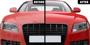 Before and after car detailing comparison